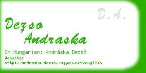 dezso andraska business card