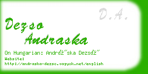 dezso andraska business card